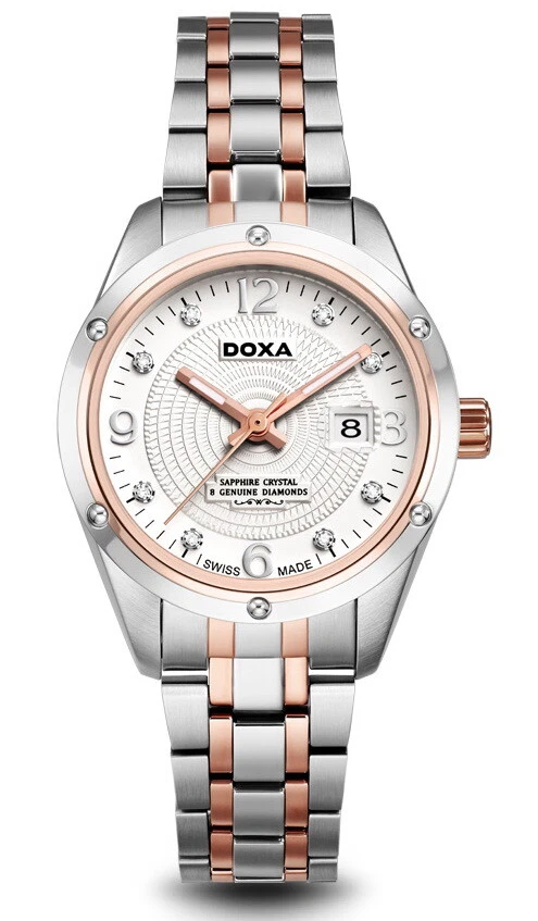 Reloj Doxa Nobel Diamantes Cristal Zafiro Acero Inoxidable Damas D172RWH Foto 1 de 1