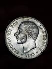Alfonso XII: 5 pesetas 1885 *18/87 MS M plata