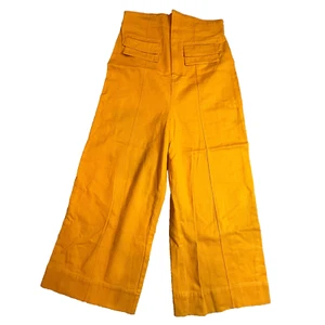 C/MEO Collective Orange Wide Leg Ultra High Rise SZ 8 Pants Pumpkin Cotton - Picture 1 of 12