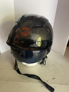 Harley Davidson Shield Motorcycle Helmet Black Orange DOT Small FMVSS #218 - Bild 1 von 4