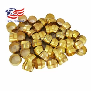 1/2" Tube OD Barss Sleeve Ferrule Brass Compression Tube Fitting 40PCS - Picture 1 of 4