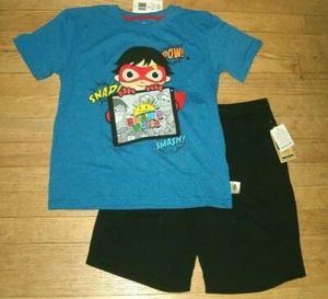 Ryan's World Tee Size 7 And Sleep Shorts Pajamas Size 6/8 Separates,SOLD AS SET - Picture 1 of 3
