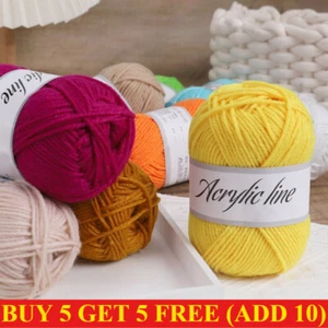 100% Acrylic Yarn 50g Double Knitting Soft Baby 100g Wool Crochet-Over 15 Shades - Picture 1 of 29