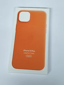 Genuine Apple iPhone 14 Plus 14+ Leather Case Cover MagSafe Brand New - Orange - Picture 1 of 3