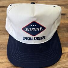 Vintage Overnite Transportation Snapback Trucker Hat Cap White Navy