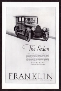 1923 FRANKLIN Sedan Antique Vintage Original Print AD | Woman driving car art - Picture 1 of 1