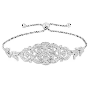 1.85 Ctw Round Cut Brilliant Moissanite 14K Yellow Gold Over Bolo Bracelet 8" - Picture 1 of 9