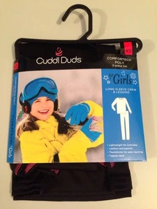 NEW GIRLS CUDDL DUDS BLACK 2 PIECE BASE LAYER SET SZ XS 4/5 - Picture 1 of 4