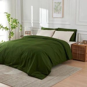 100% Long Staple Cotton Duvet Cover Set, Ultra Percale Cotton, Cool Crisp, Li... - Picture 1 of 6