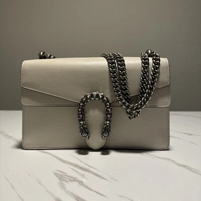 GUCCI Dionysus Small Chain Shoulder Bag w/ Crystal Dragon 400249 Cream Off White - Image 1 of 4