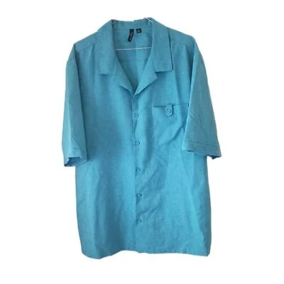 Design Collective by Cintas Men's Teal Button Down Short Sleeve Shirt w/Pocket - Image 1 of 4