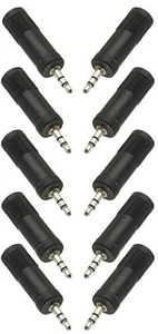 10x Kopfhöreradapter - Klinke - Stecker 3,5mm / Klinken Kupplung 6,3mm - Picture 1 of 1