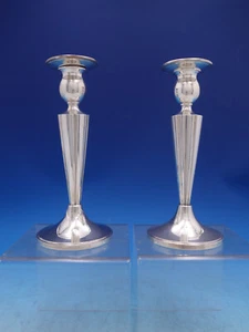 Par de velas de plata esterlina 7 1/2" vintage fabricante desconocido G608 (#7082) - Imagen 1 de 11