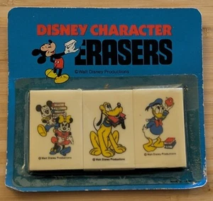 Vintage Disney Figur Radiergummis Mickey Minnie Pluto Donald altes Disney Preisschild - Bild 1 von 3