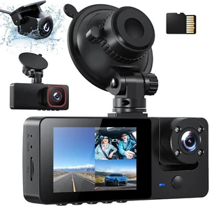 Dash Cam Car Front Rear and Interior with 64GB SD Card Car Camera Parking Surveillance - Picture 1 of 9