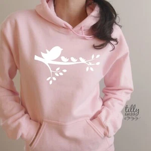 Mother's Day Hoodie, Personalise Number Of Little Birds Per Number Of Children, - Picture 1 of 4