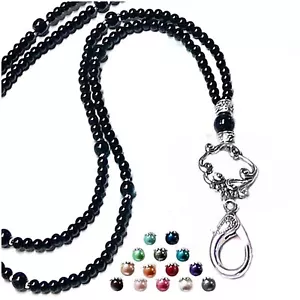 Collar con cuentas soporte de cordón, insignia de identificación de trabajo de crucero, perlas a elección de color - Imagen 1 de 14