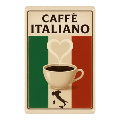Caffe Ilatiano Kaffee Blechschild | 20x30cm | Dekoschild Schild Metallschild - Bild 1 von 3