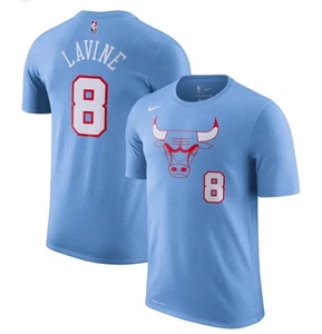 Rare Nike Zach LaVine Chicago Bulls 2019/20 City Edition T Shirt Blue Size S - Picture 1 of 11