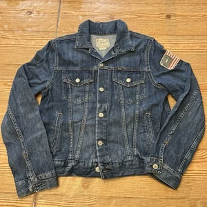 Polo Ralph Lauren 1967 Denim USA Flag Trucker Jacket Kid Size XL 18/20 READ DESC - Picture 1 of 22