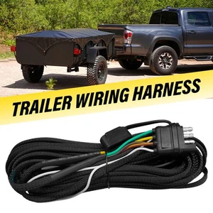 Trailer Wiring Harness Connector Wire Plug 22FT 4 Pin 5 Wire Fit Trailer Boat - Foto 1 di 9