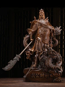 Wealth Guan Gong Dragon Statue,Guan Yu,guangong Modern resin Home God Sculpture - Picture 1 of 8