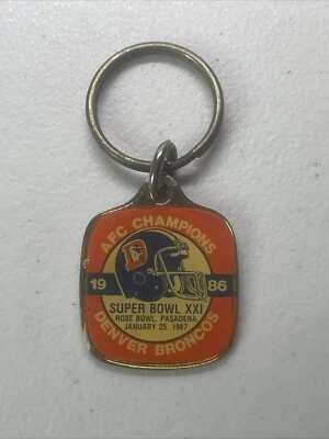 NFL Denver Broncos AFC Champions Super Bowl keychain 1987 - Image 1 of 2
