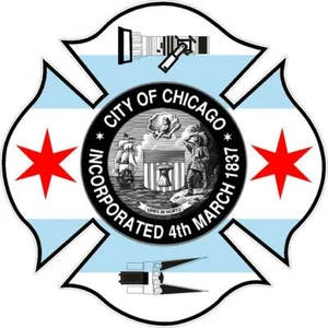 Chicago City Flag Maltese Reflective or Matte Vinyl Decal Sticker Firefighter - Picture 1 of 3