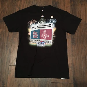 2013 MLB World Series Fall Classic Red Sox vs Cardinals Dueling Roster Tee Sz M - Picture 1 of 4