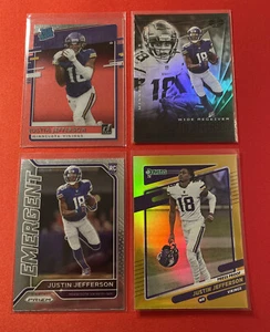 Justin Jefferson Lot - 2020 Prizm, Donruss Clearly, Illusions RC’s + Gold Holo - Picture 1 of 2