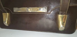 Vintage 1980's Genuine Snake Skin Brown Purse - Picture 1 of 5
