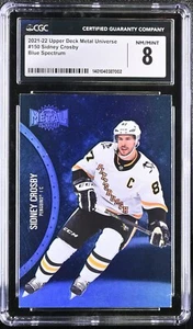 2021-22 Upper Deck Metal Universe #150 Sidney Crosby Blue Spect/Alt Jersey CGC 8 - Picture 1 of 2