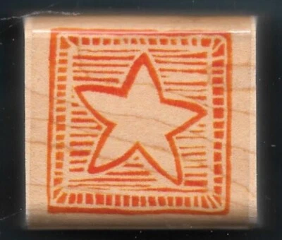 SELLO DE GOMA STARFISH STAR PATCHWORK TOALLA DE PLAYA Etiqueta de Regalo INKADINKADO Montaje en Madera Foto 1 de 3