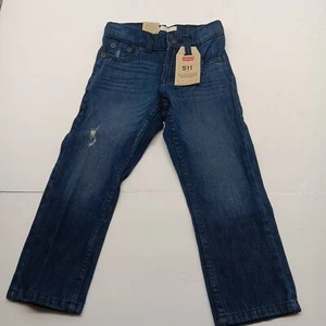 New W/ Tags Levi's 511 Slim Fit Jeans 3T Unisex Denim Pants Adjustable Waist - Picture 1 of 17