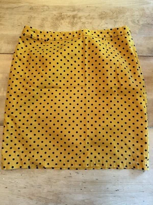 Gap Women's Yellow & Black Polka Dot Pencil Skirt with Lining Size 8 - NICE - Image 1 of 4