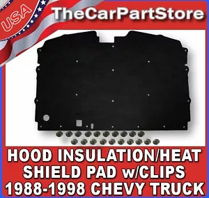 Hood Heat Insulation Pad Sound Shield Liner For 1988-1998 Chevy PU Pickup Truck - Picture 1 of 2