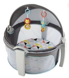 Fisher-Price On-The-Go Baby Dome, Windmill -Grey/Blue/Yellow/White, Portable