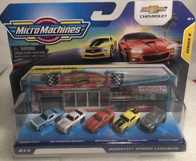 Micro Machines Series 5 World Pack Chevrolet Camaro Generations MISPRINT Bugatti - Image 1 of 3