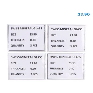 12 Pcs Watch Glass Crystal Swiss Made Size 23.90 MM Thickness Is 0.80MM - Picture 1 of 2
