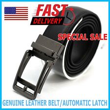 Men's Belt Leather Ratchet Belts Automatic Buckle 1.37inch Width