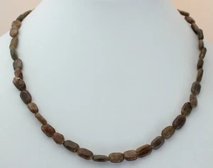 Aventurina Braun Cadena Piedra Ovalo Collar Feldspat Mosquetón ca.45 CM De Largo - Imagen 1 de 1