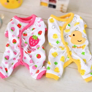 Dog Embroidery Pajamas Cotton Soft Clothes Small Pet Apparel Jumpsuit Puppy Cat - Picture 1 of 11
