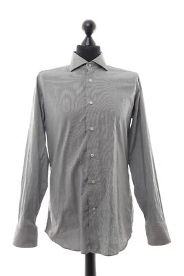 Caliban doppio ritorto Manica Camicia L KW42 Grigio Scuro Righe Squalo Äl :66cm - Immagine 1 di 4