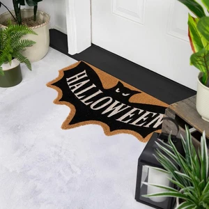 Felpudo Northlight Natural Coir "Halloween" en forma de murciélago 18" x 30" - Imagen 1 de 7