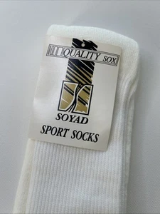 VTG Tube Socks 27" Soyad Knee High Acrylic Blend USA 10-15 Sports NOS 80s White - Picture 1 of 6