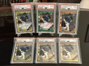 Bowman Chrome Owen Miller 2019 PSA 9 y 10 lote (6) naranja, dorado automático y más leer - Imagen 1 de 17