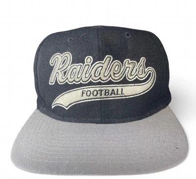Sombrero de colección años 90 Los Ángeles, Oakland Raiders lana Starter Script, negro, Foto 1 de 3