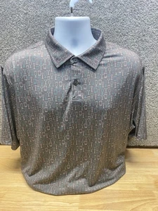FootJoy Drinks Polo Shirt Mens XL Grey Cocktail All Over Print Stretch Golf Fun - Picture 1 of 13