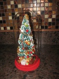 Vintage DEPT 56 Weihnachtsbaum Glas Cloche Ornament unter Glaskuppel selten!! - Bild 1 von 9