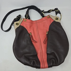 orYANY Victoria Dove Colorblock Handtasche Beuteltasche braun beige orange Ledertasche - Bild 1 von 20